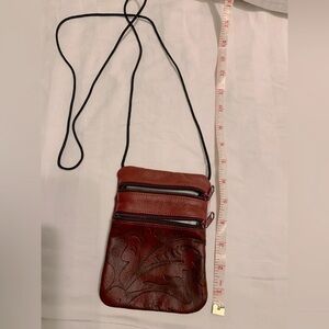 Red Leather small Crossbody Bag